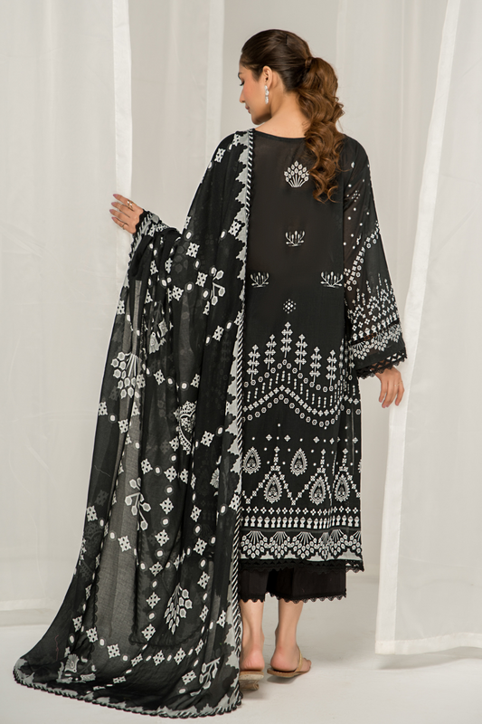 3 PC Unstitched Printed Lawn Suit