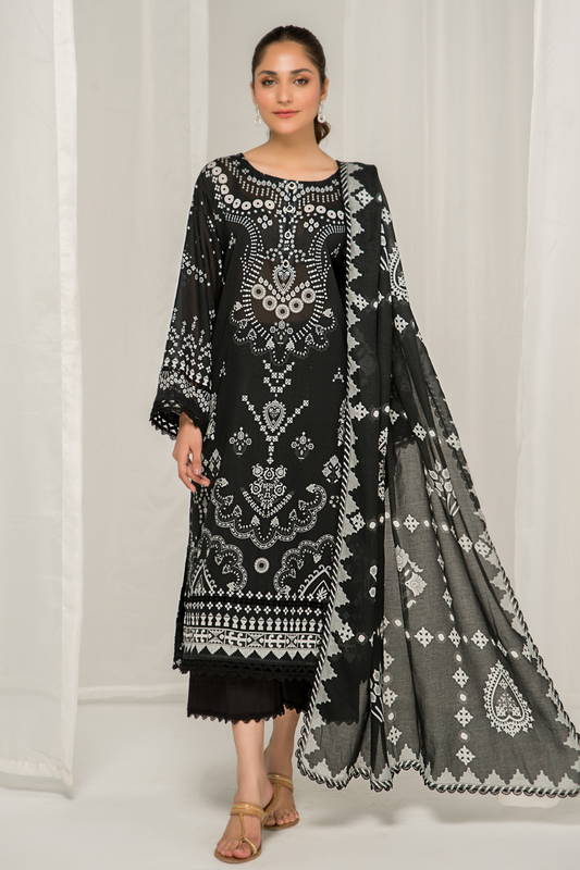 3 PC Unstitched Printed Lawn Suit