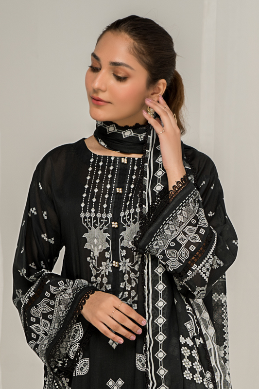 3 PC Unstitched Printed Lawn Suit