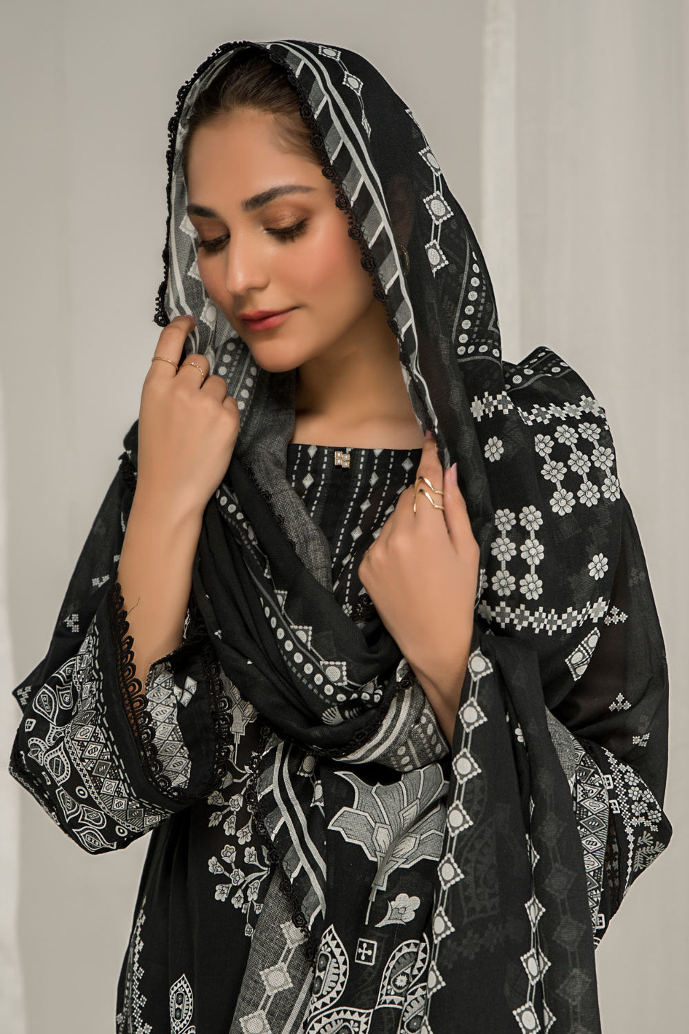 3 PC Unstitched Printed Lawn Suit