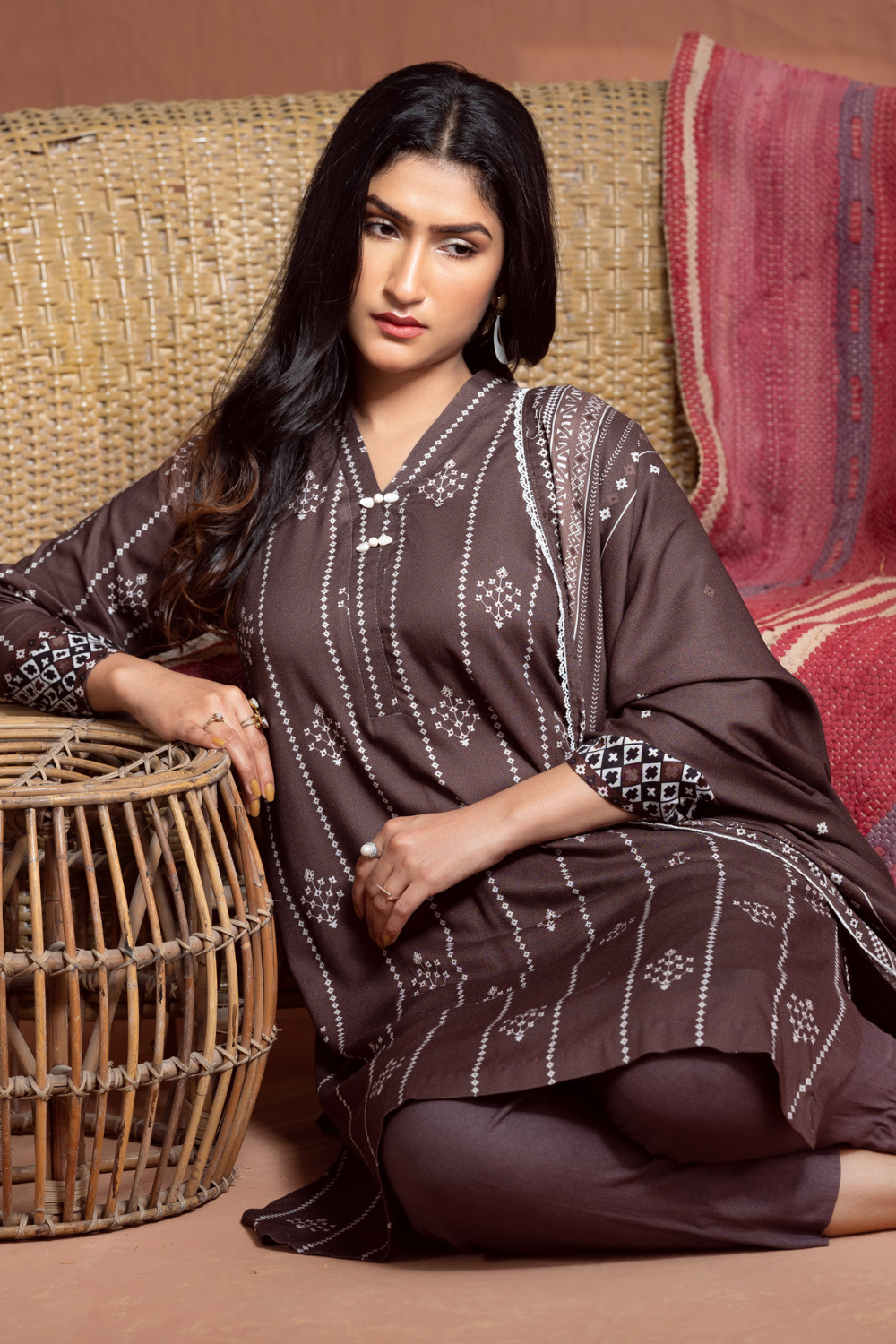 3 PC Unstitched | Crepe Linen Printed Suit