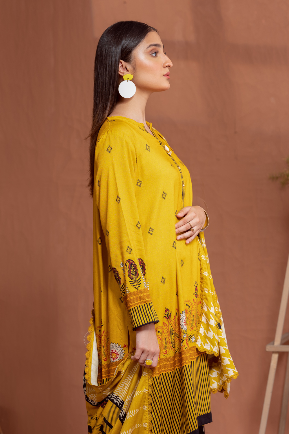 3 PC Unstitched | Crepe Linen Printed Suit