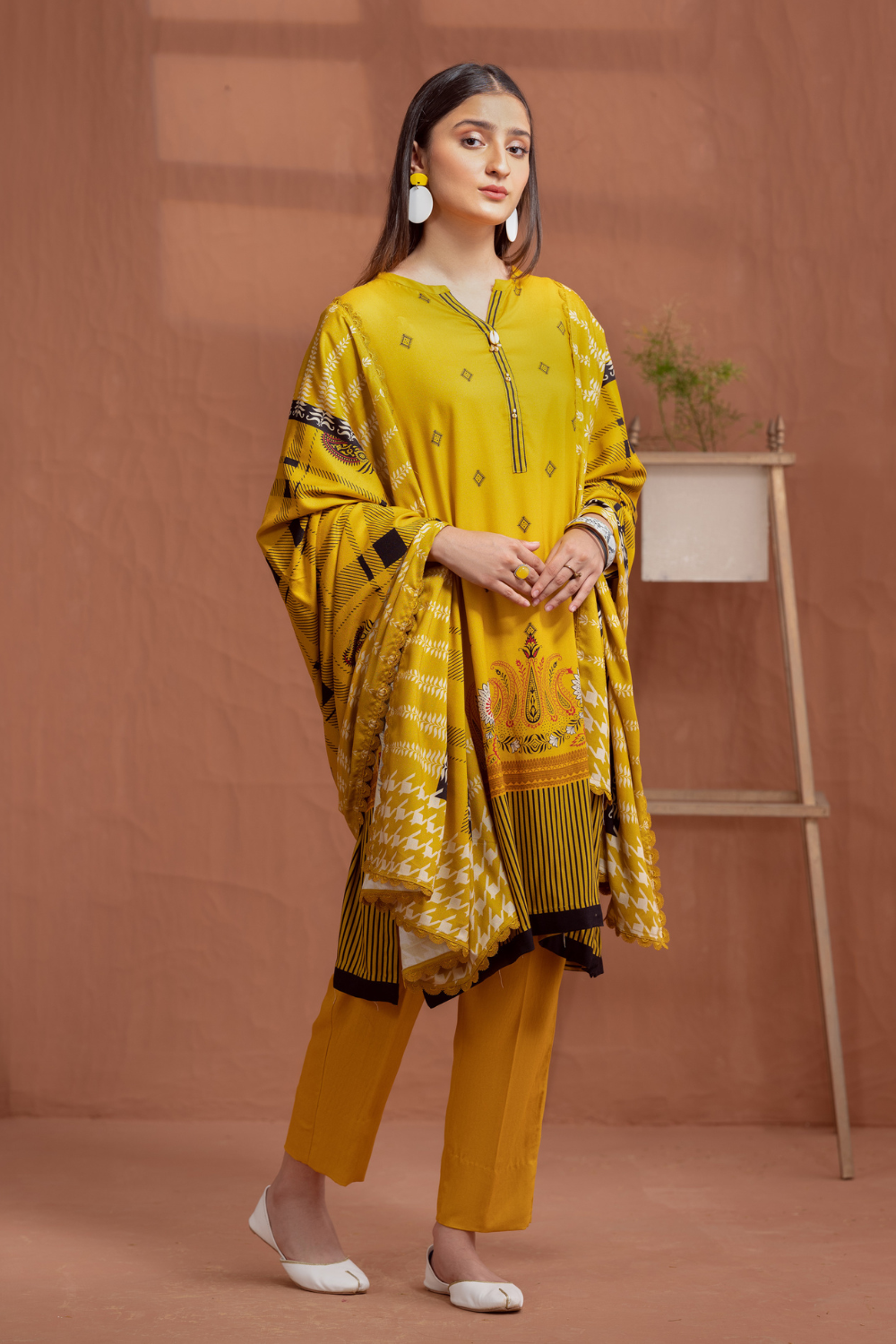 3 PC Unstitched | Crepe Linen Printed Suit
