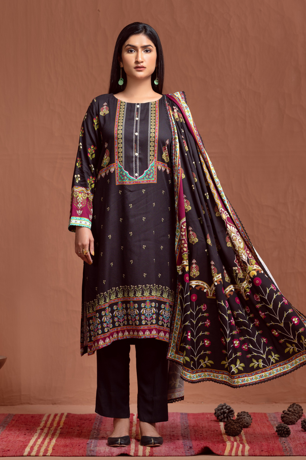 3 PC Unstitched | Crepe Linen Printed Suit