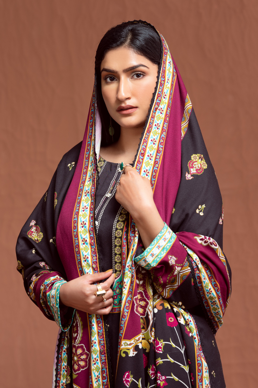 3 PC Unstitched | Crepe Linen Printed Suit