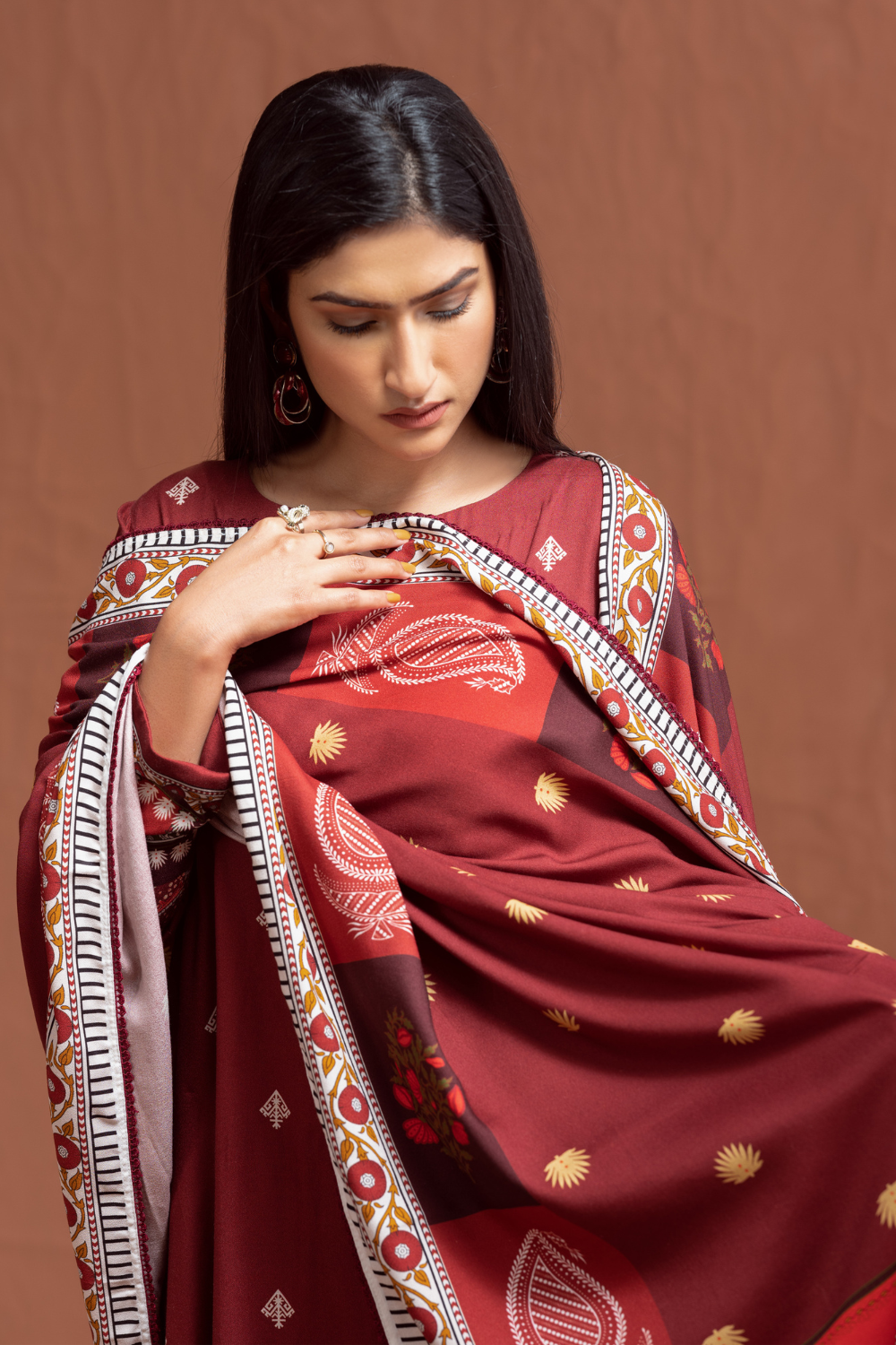 3 PC Unstitched | Crepe Linen Printed Suit