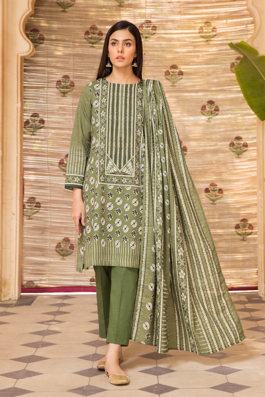 3 PC Unstitched | Khaddar  Printed Suit