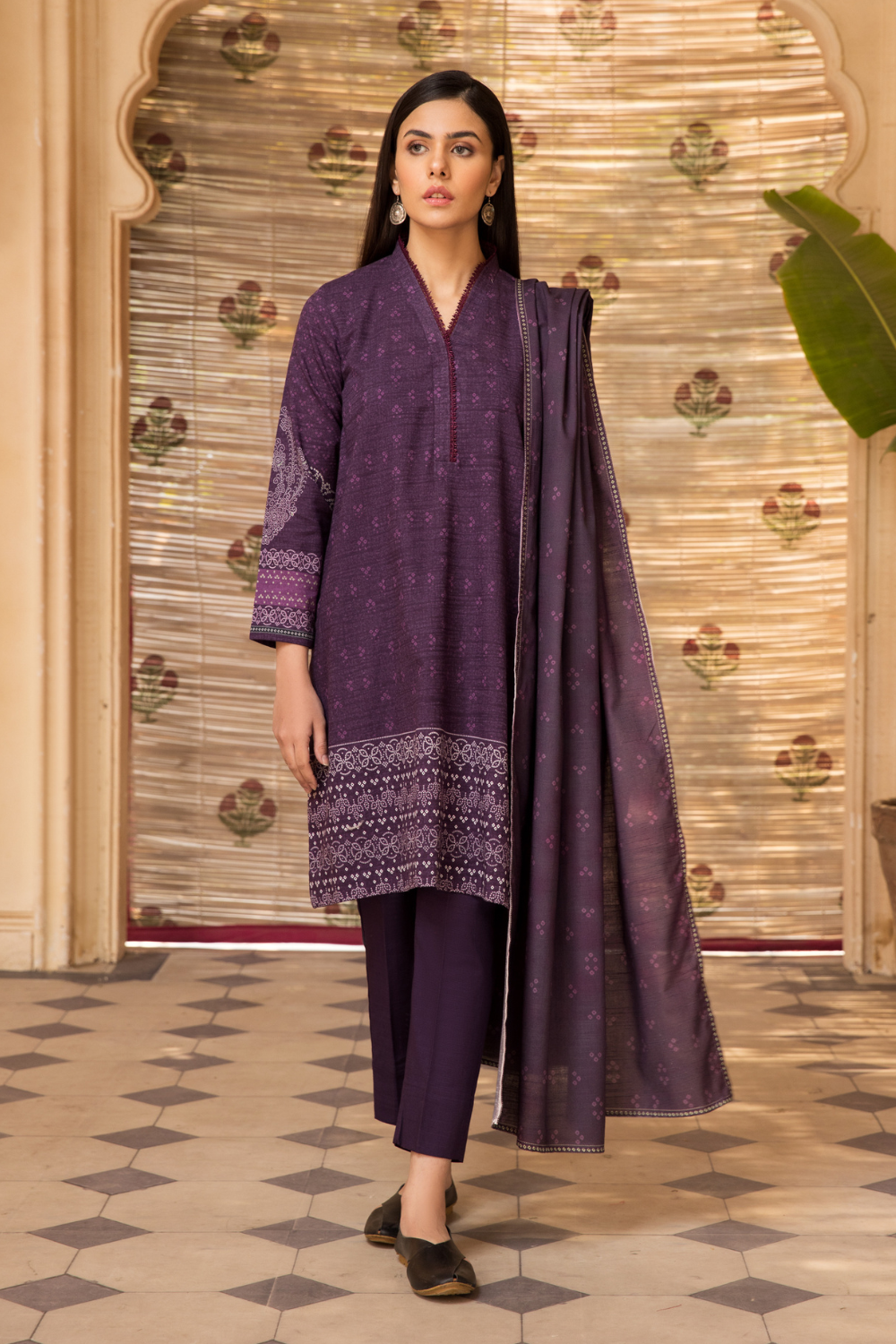 3 PC Unstitched | Khaddar  Printed Suit