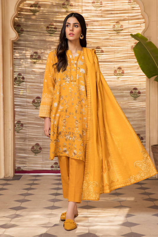 3 PC Unstitched | Khaddar  Printed Suit