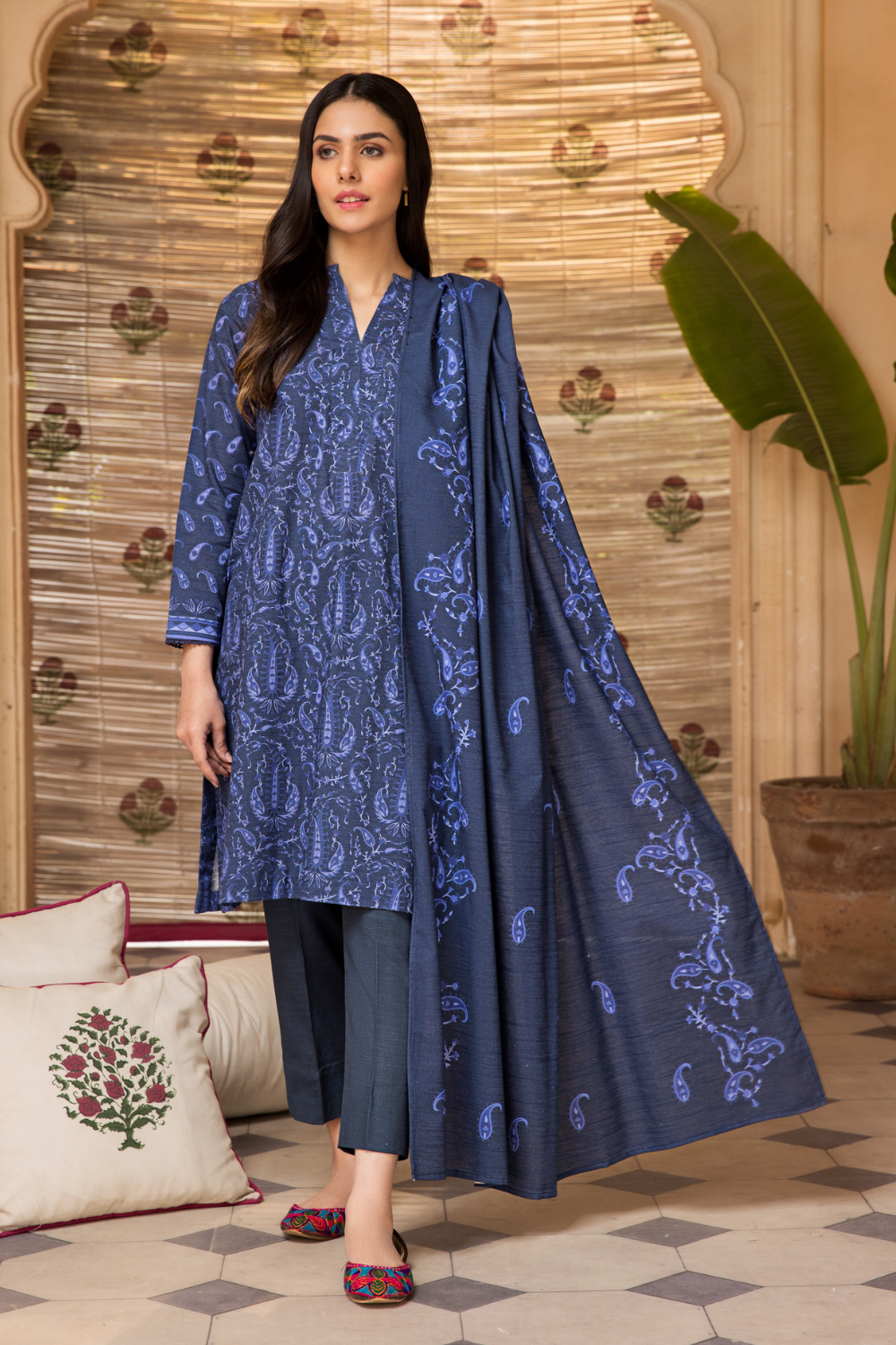3 PC Unstitched | Khaddar  Printed Suit