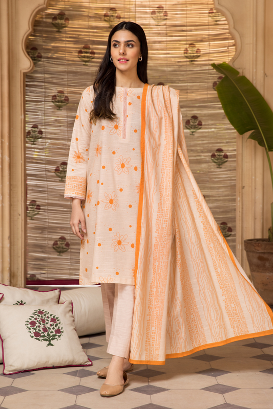3 PC Unstitched | Khaddar  Printed Suit