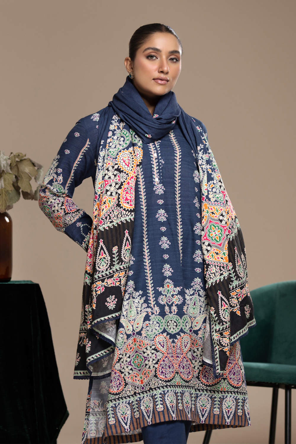 3 PC Unstitched | Khaddar  Printed Suit