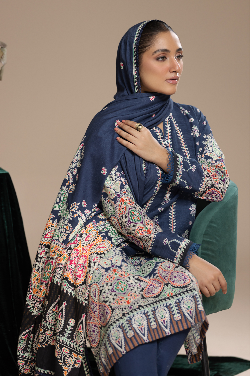 3 PC Unstitched | Khaddar  Printed Suit