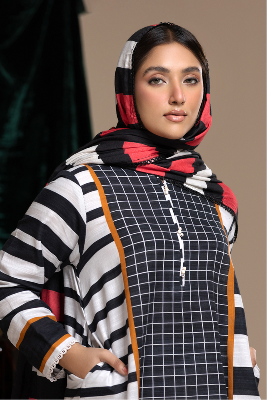 3 PC Unstitched | Khaddar Printed Suit