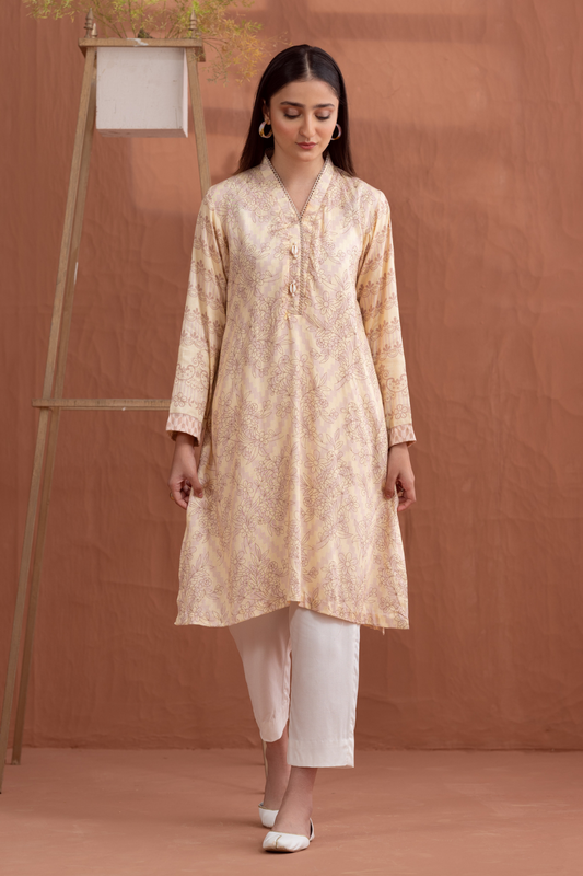 1 PC Unstitched | Printed Jacquard Shirt