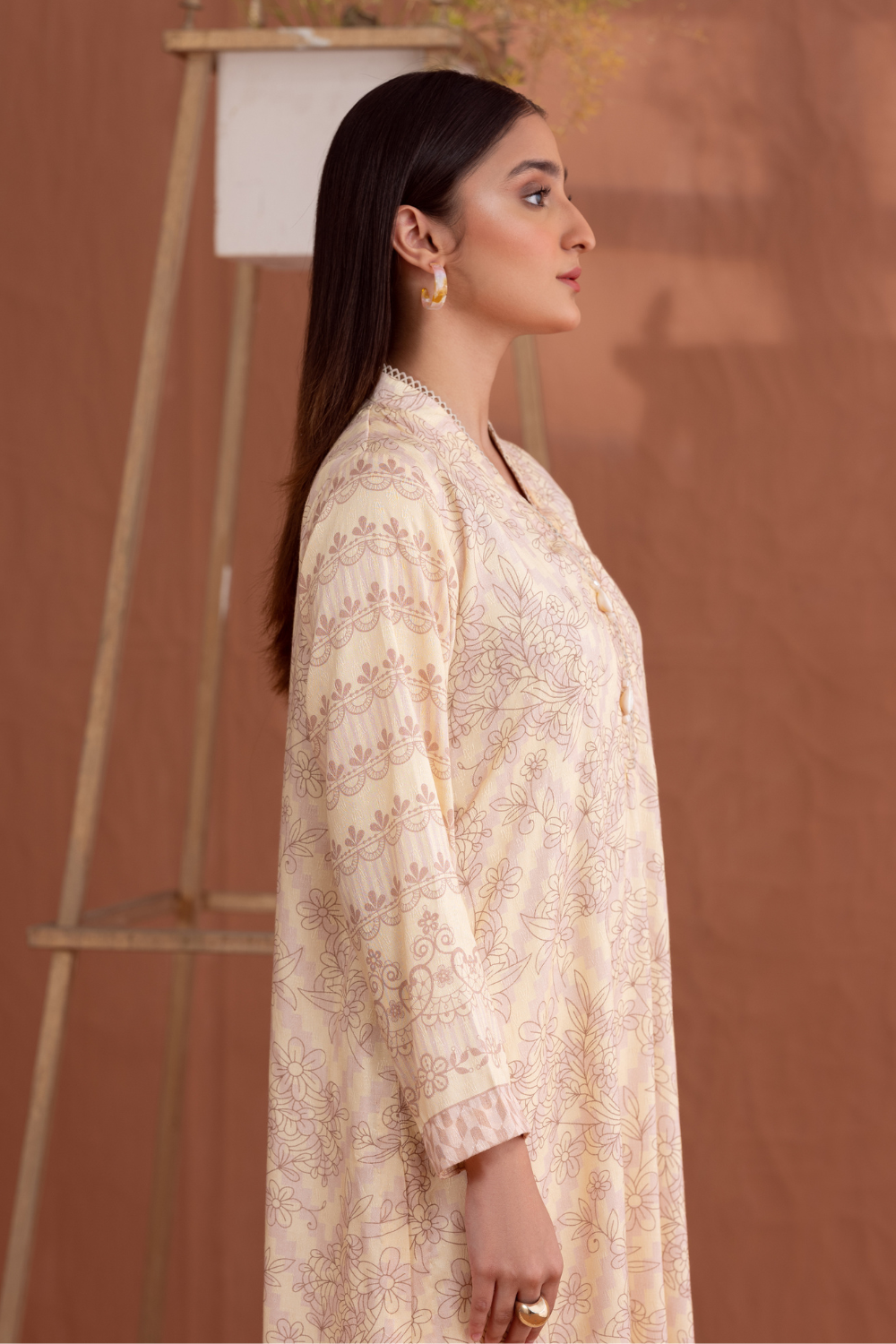 1 PC Unstitched | Printed Jacquard Shirt