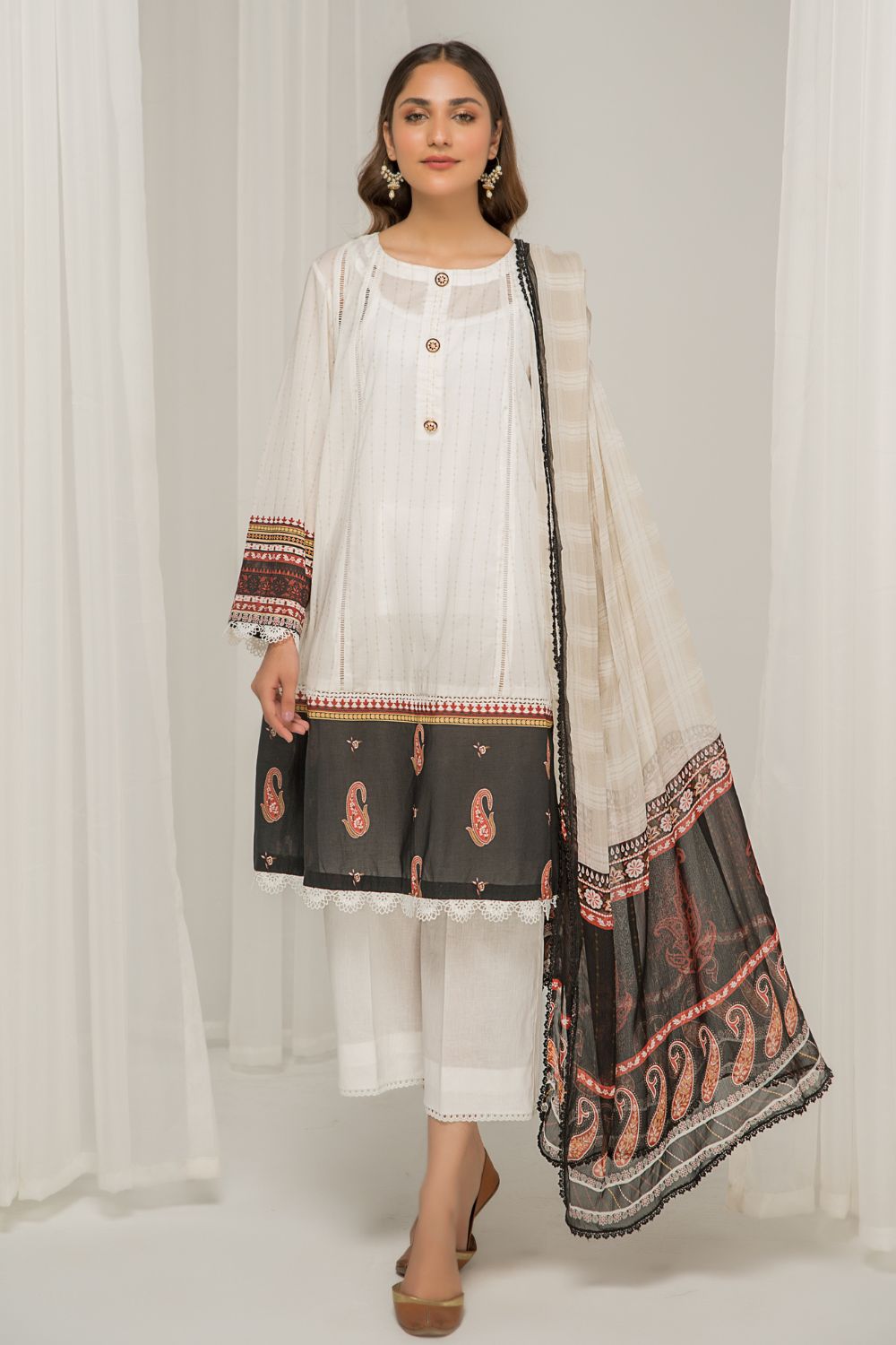 3 PC Unstitched Printed Lawn Suit