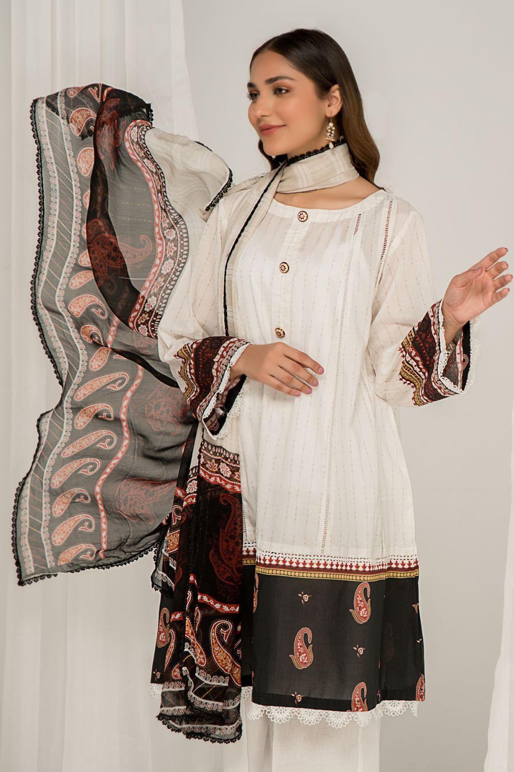 3 PC Unstitched Printed Lawn Suit