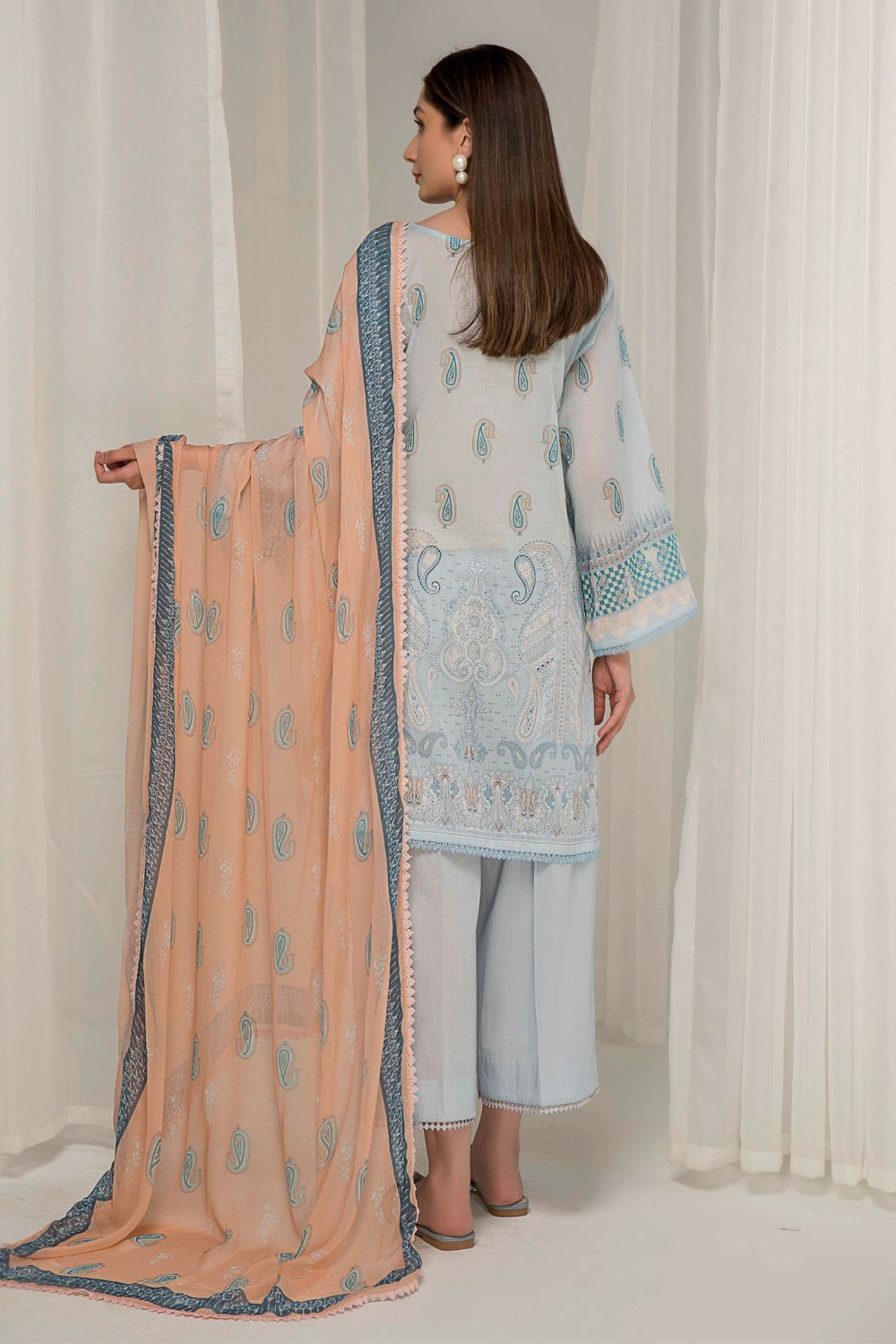 3 PC Unstitched Printed Lawn Suit