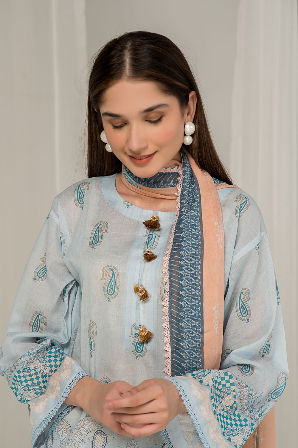 3 PC Unstitched Printed Lawn Suit