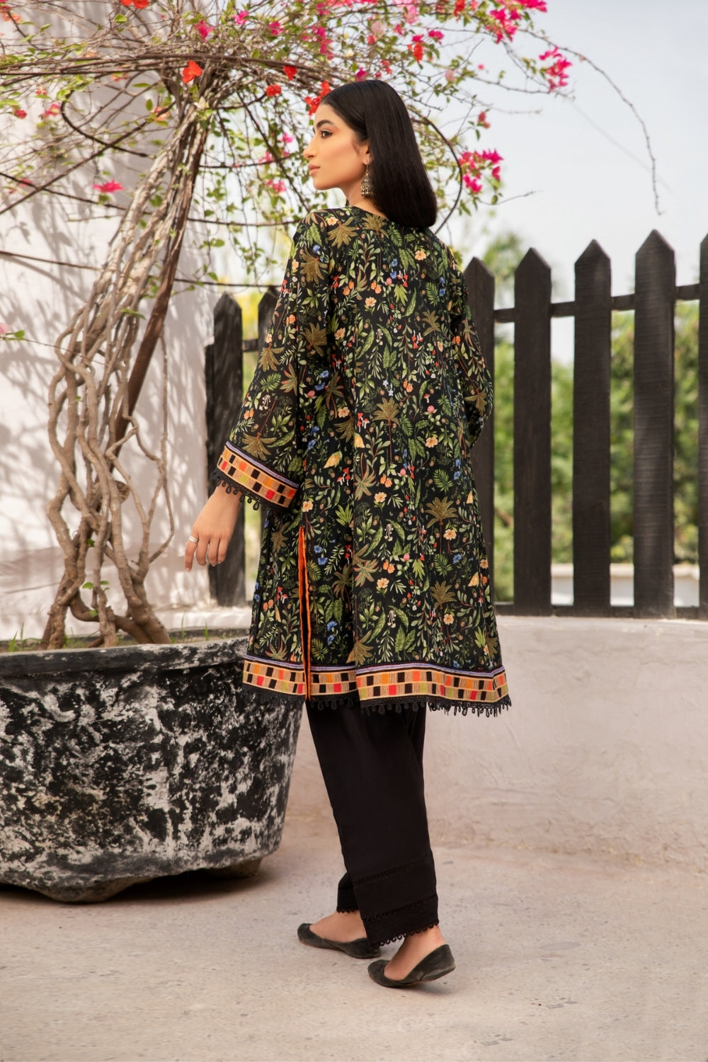 2 PC Unstitched | Digital Printed Lawn Shirt + Dyed Cambric Trouser