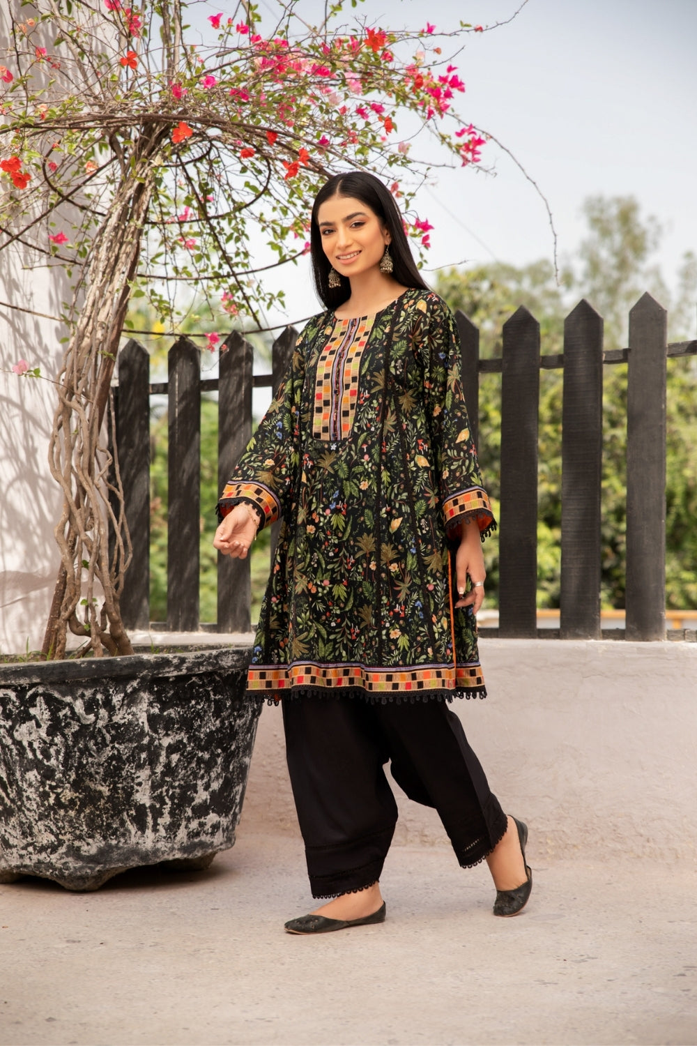 2 PC Unstitched | Digital Printed Lawn Shirt + Dyed Cambric Trouser