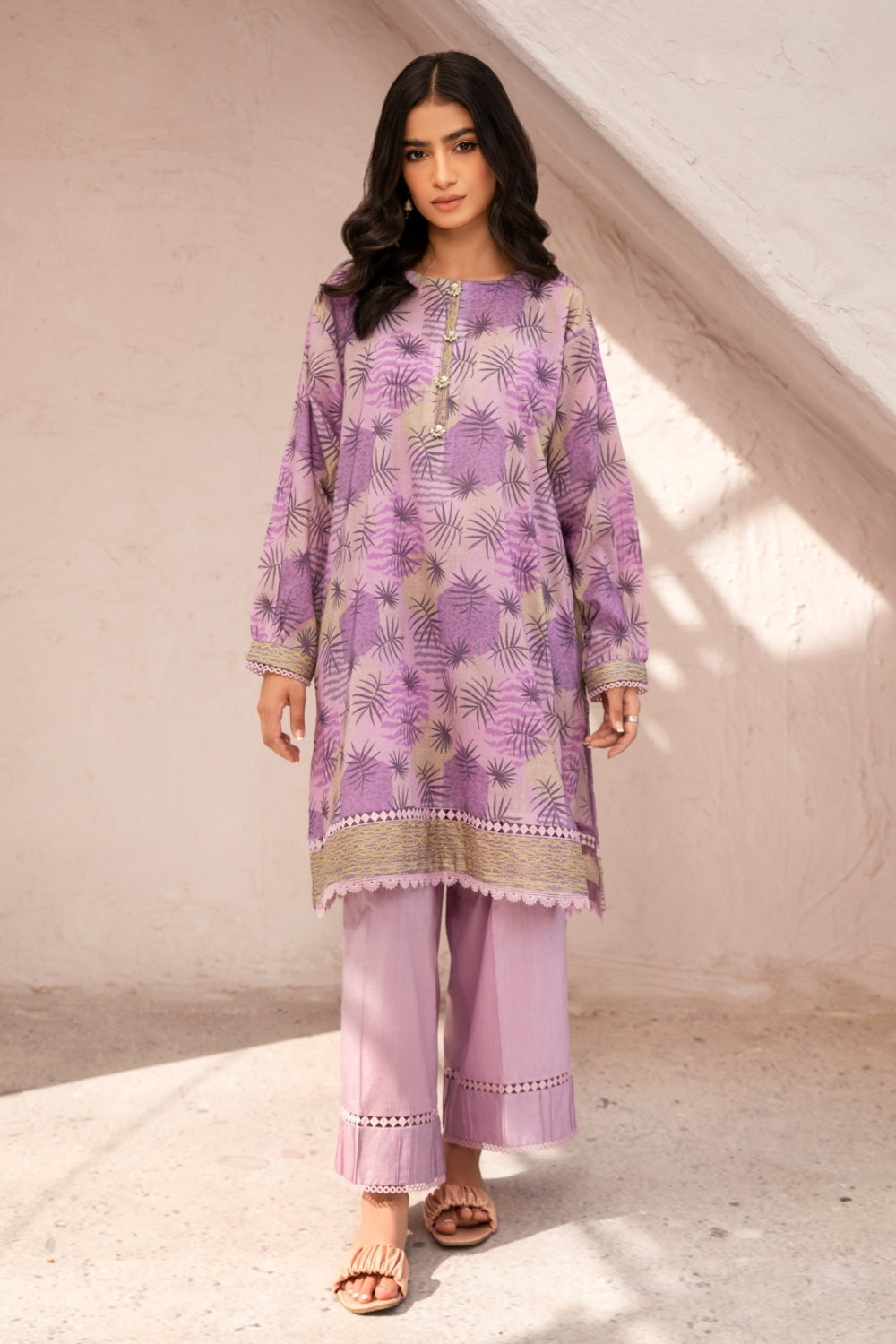 2 PC Unstitched | Digital Printed Lawn Shirt + Dyed Cambric Trouser