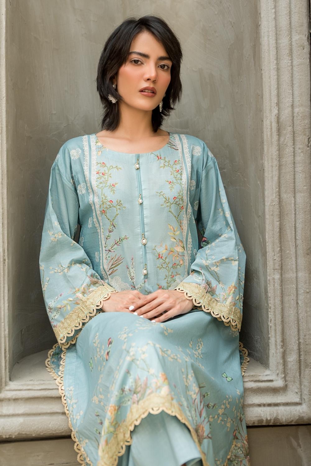 1 PC Unstitched | Printed  Lawn Shirt