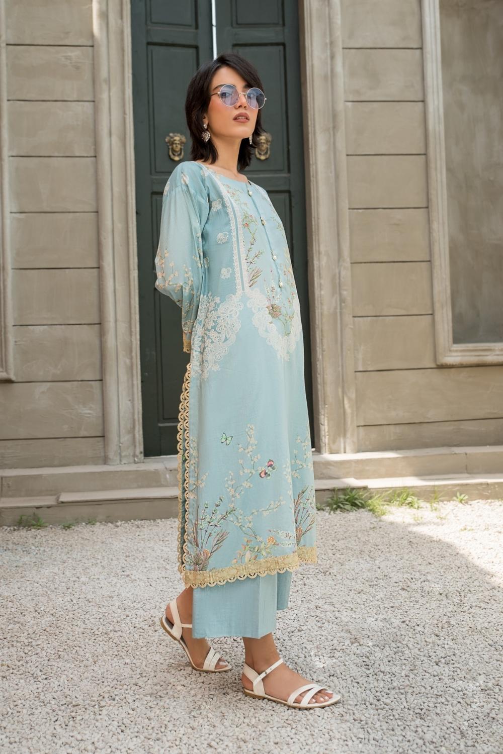 1 PC Unstitched | Printed  Lawn Shirt