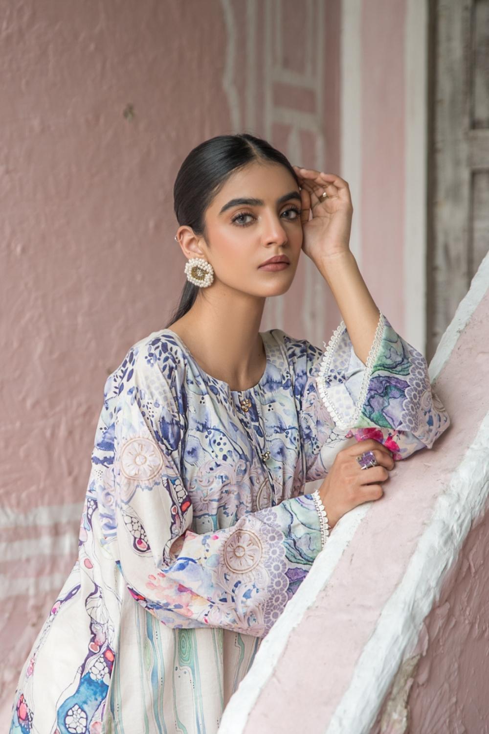 1 PC Unstitched | Printed  Lawn Shirt