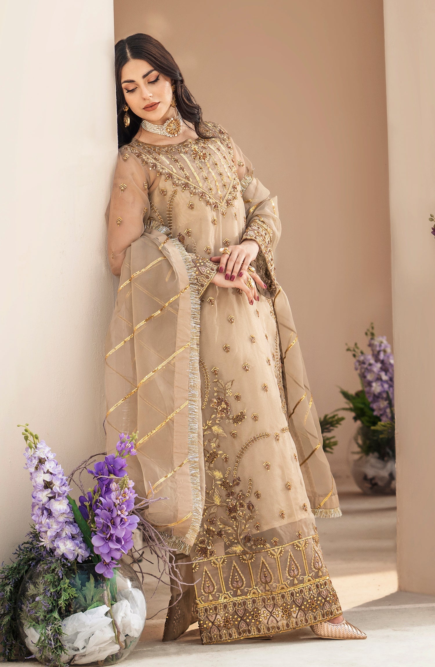 Formal Dress - Gorgeous Gold (QFD-0069) Mashq Premium