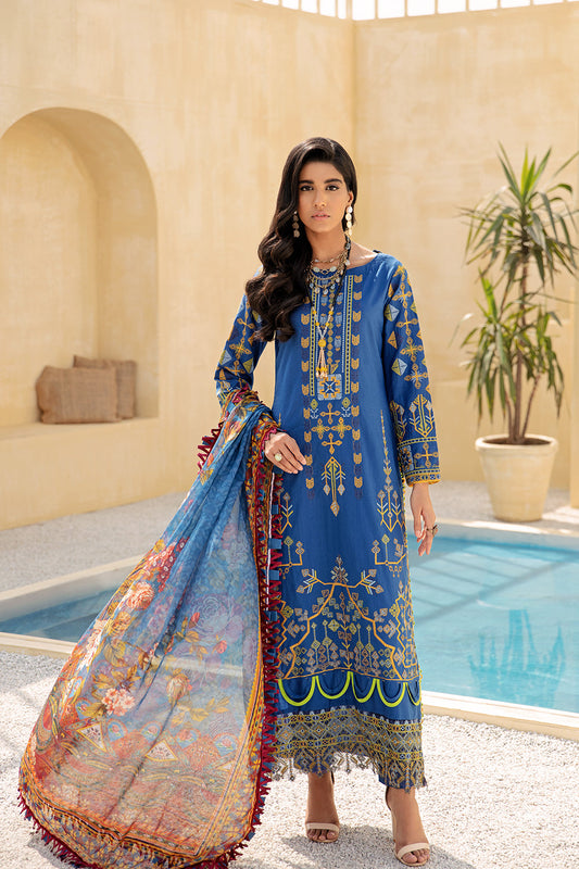 3 PC Unstitched Embroidered Suit