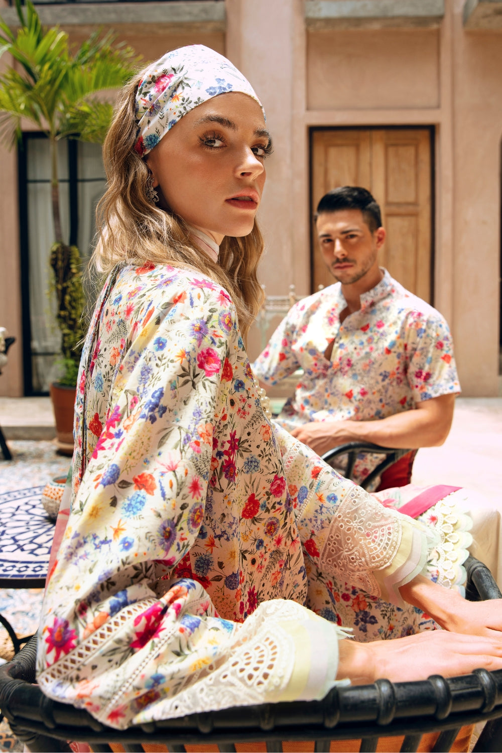 3PC Unstitched | Embroidered Lawn Suit | Poly Silk Printed Dupatta