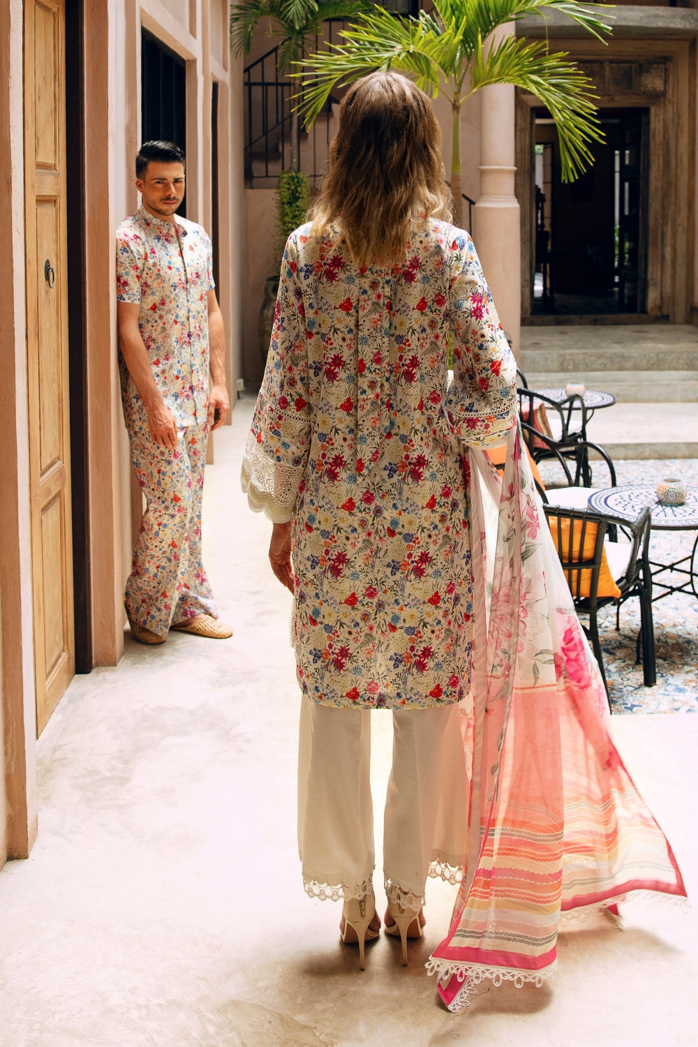 3PC Unstitched | Embroidered Lawn Suit | Poly Silk Printed Dupatta