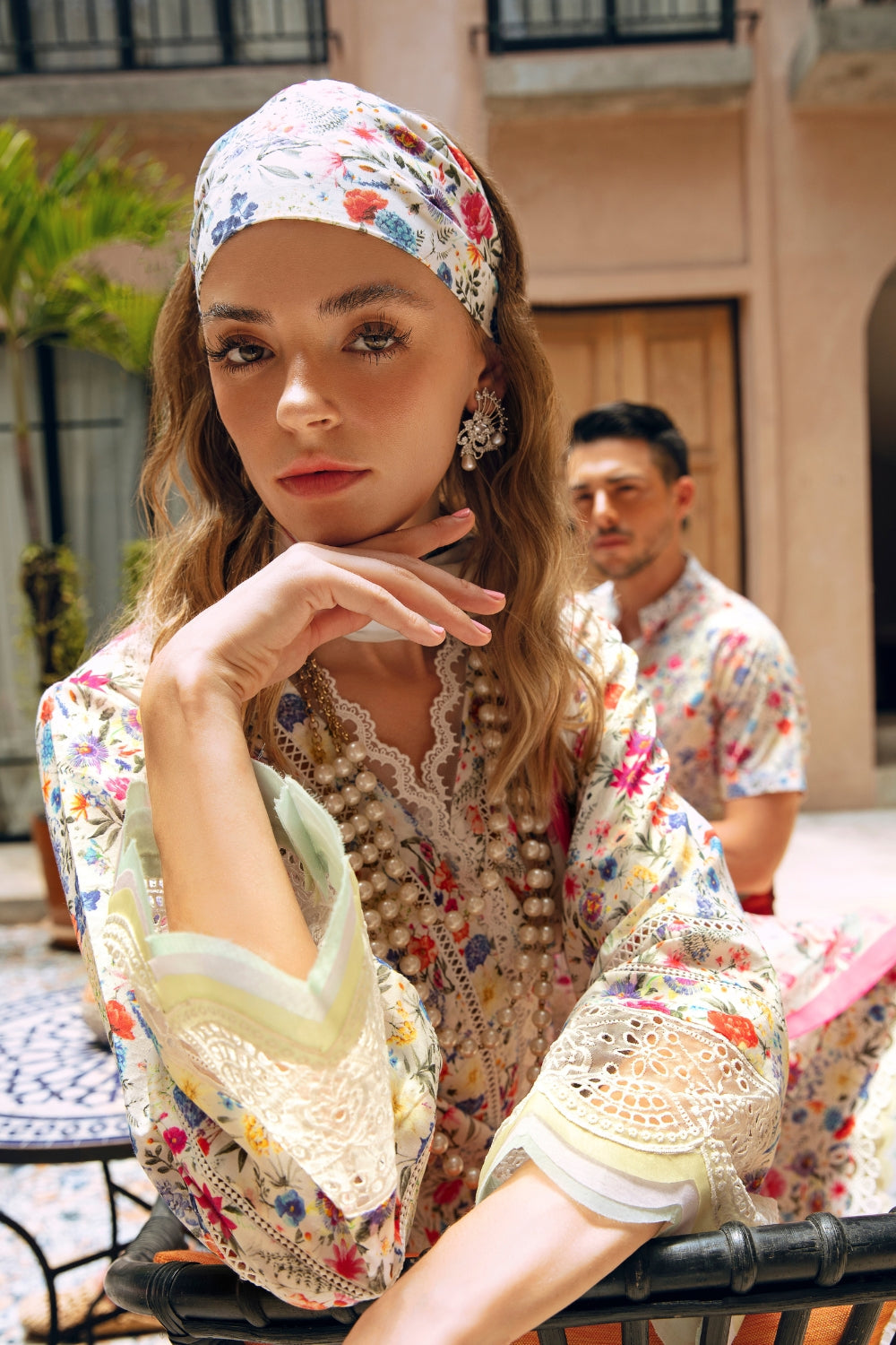 3PC Unstitched | Embroidered Lawn Suit | Poly Silk Printed Dupatta