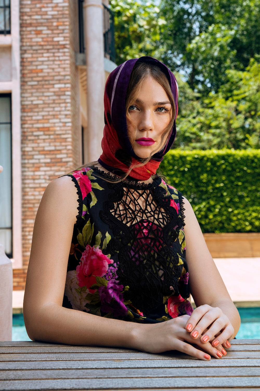 3PC Unstitched | Embroidered Lawn Suit | Manar Printed Dupatta