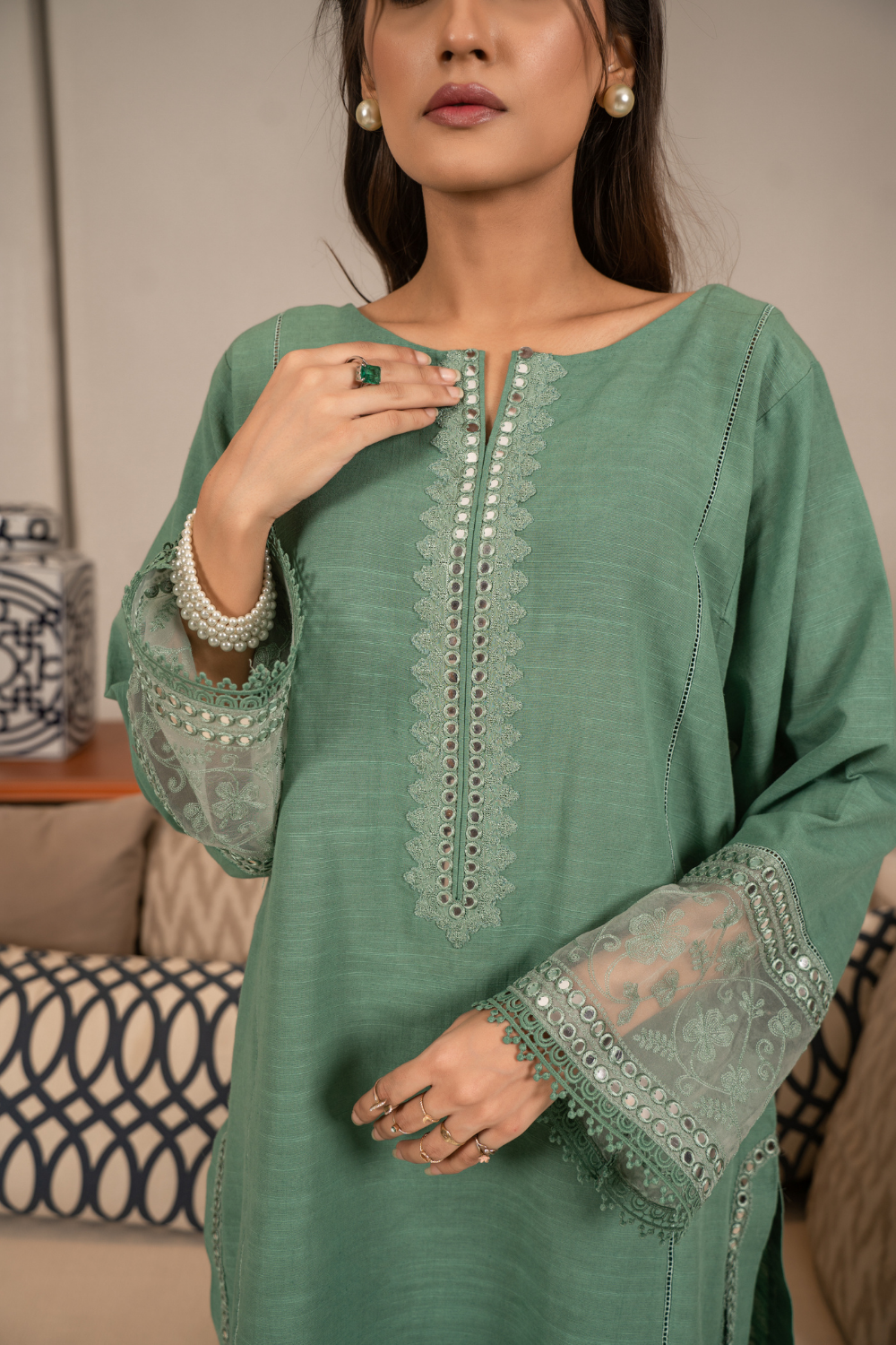 2 PC Stitched | Embroidered Suit