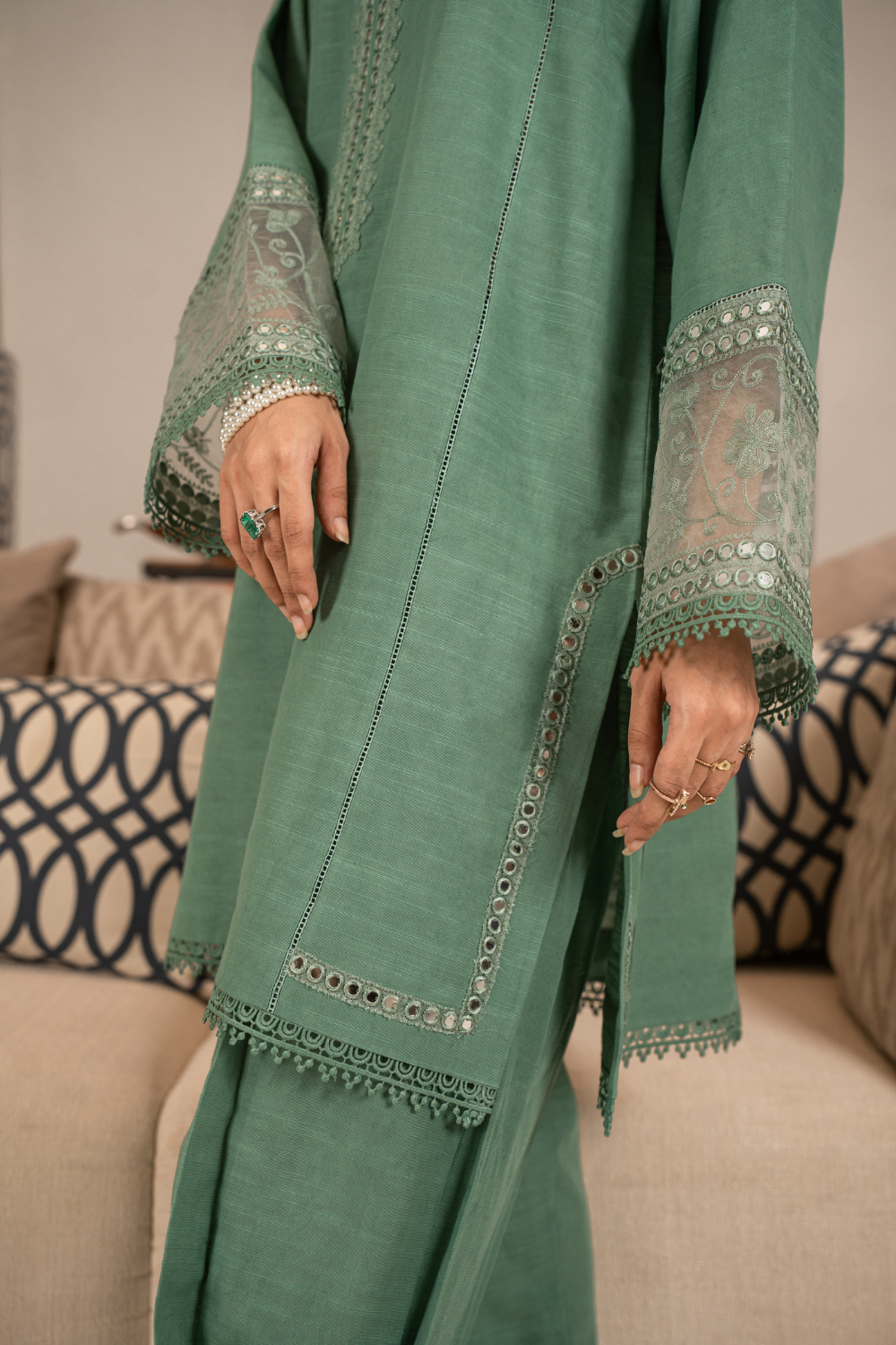 2 PC Stitched | Embroidered Suit