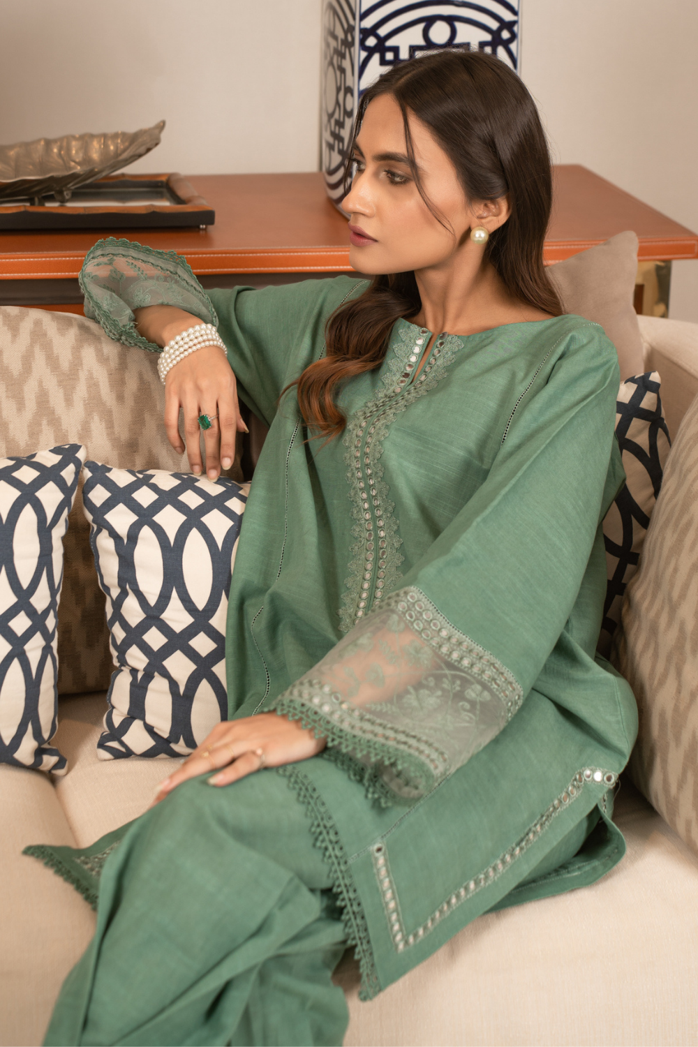 2 PC Stitched | Embroidered Suit