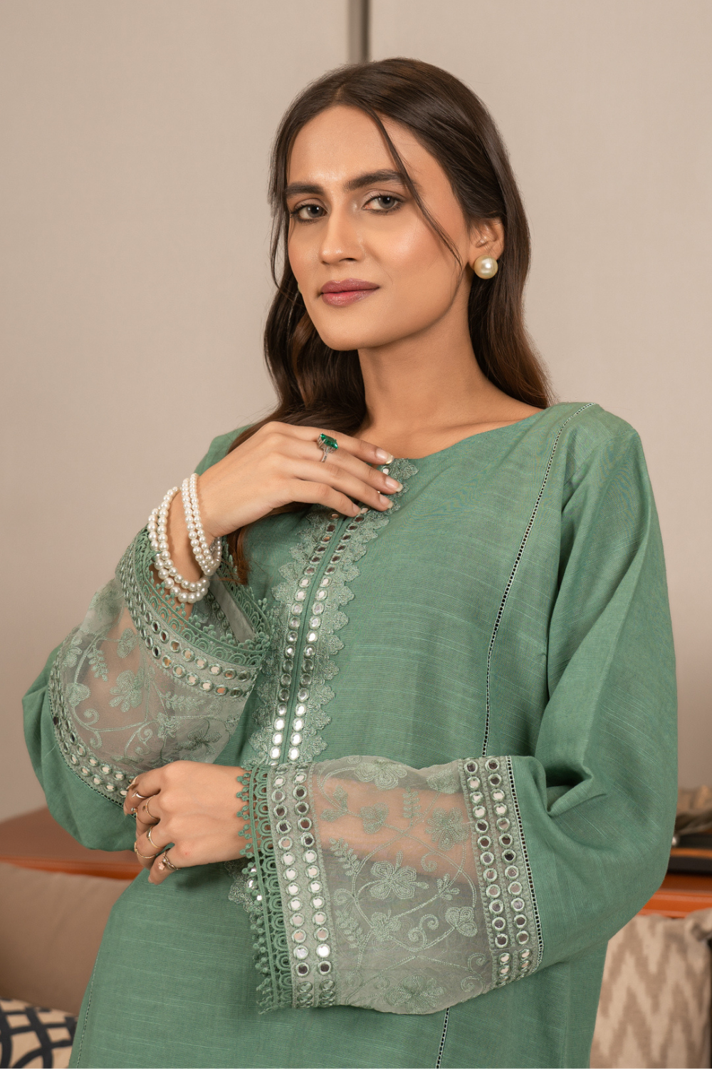 2 PC Stitched | Embroidered Suit