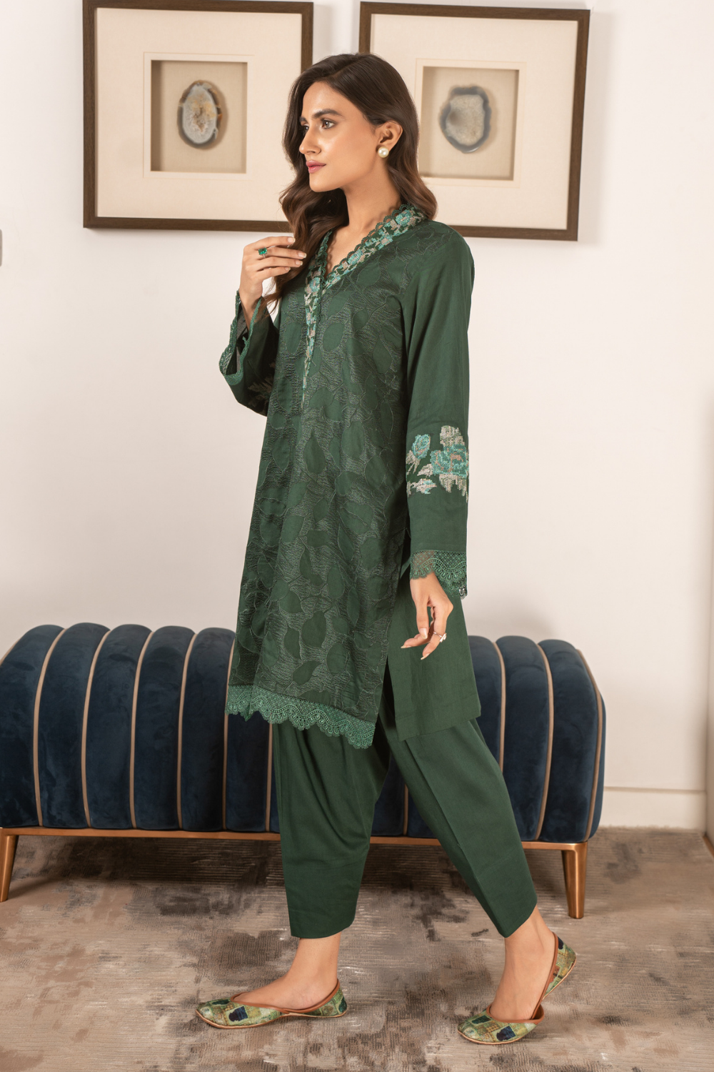 2 PC Stitched | Embroidered Suit