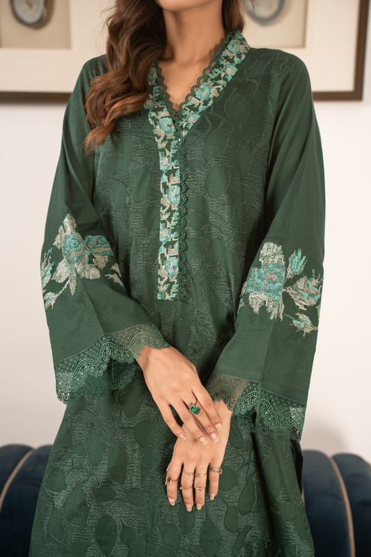 2 PC Stitched | Embroidered Suit