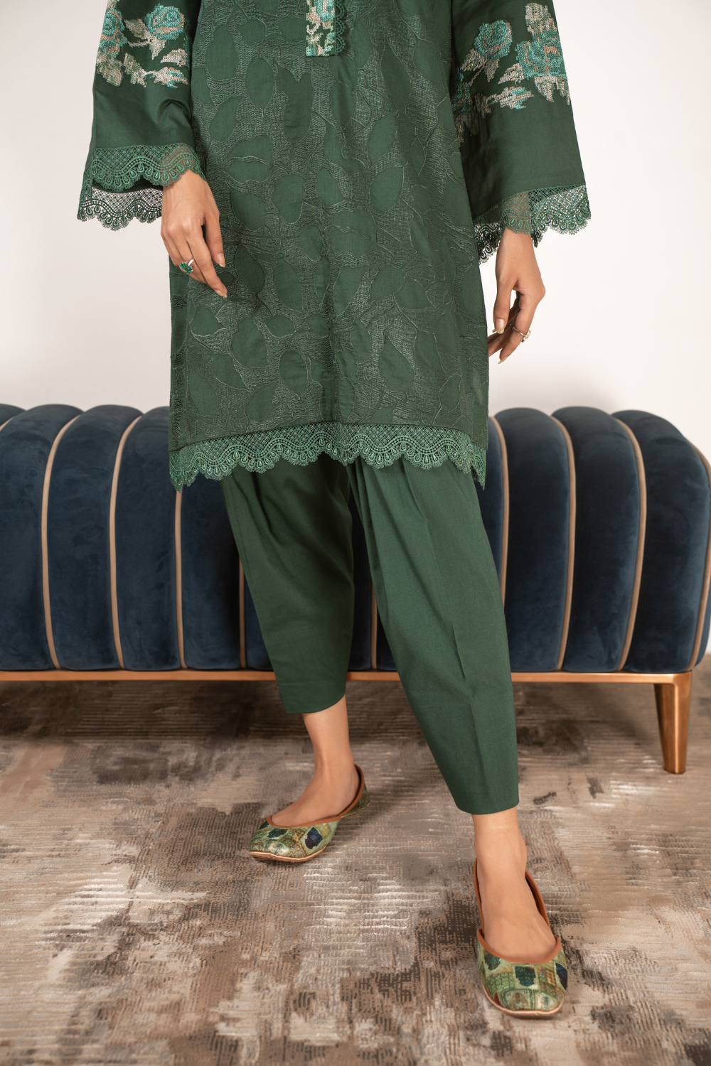 2 PC Stitched | Embroidered Suit