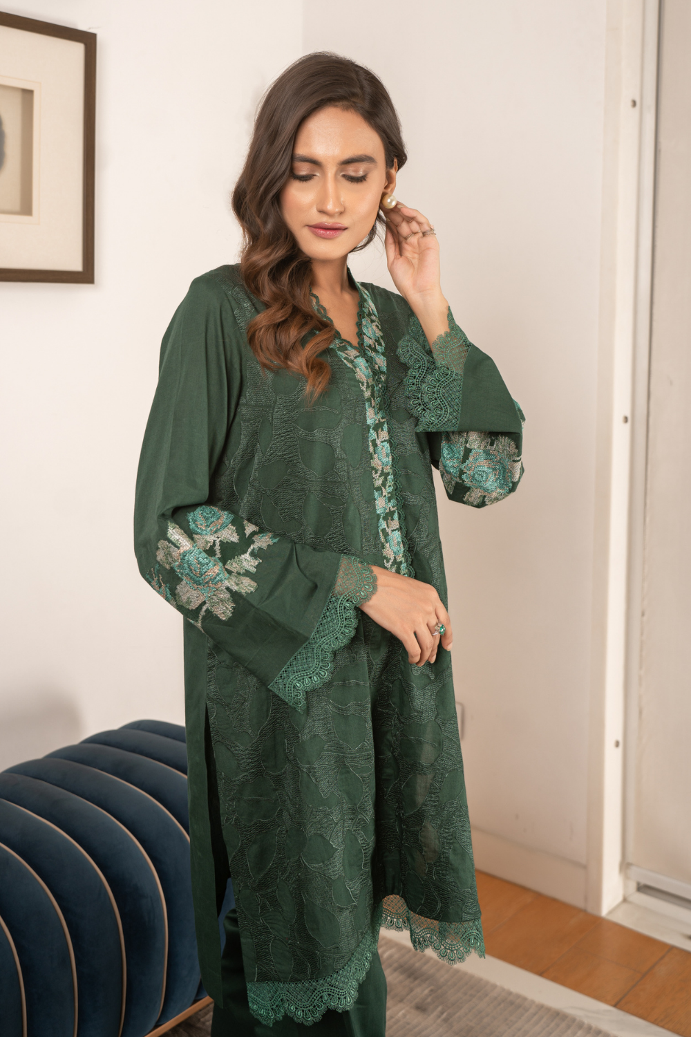 2 PC Stitched | Embroidered Suit