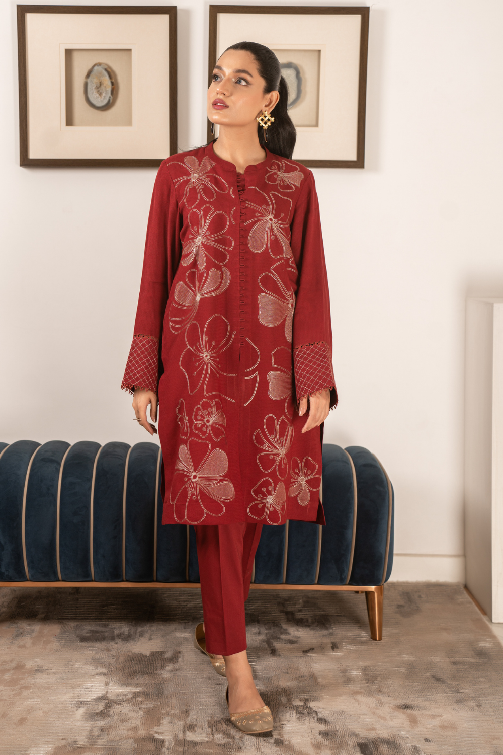 2 PC Stitched | Embroidered Suit