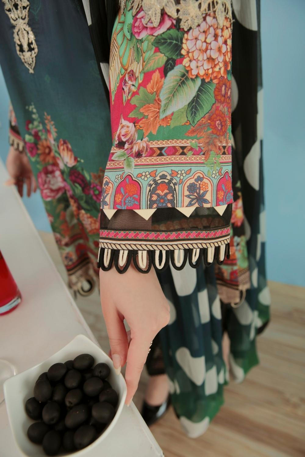 3PC Unstitched Printed + Embroidered Suit