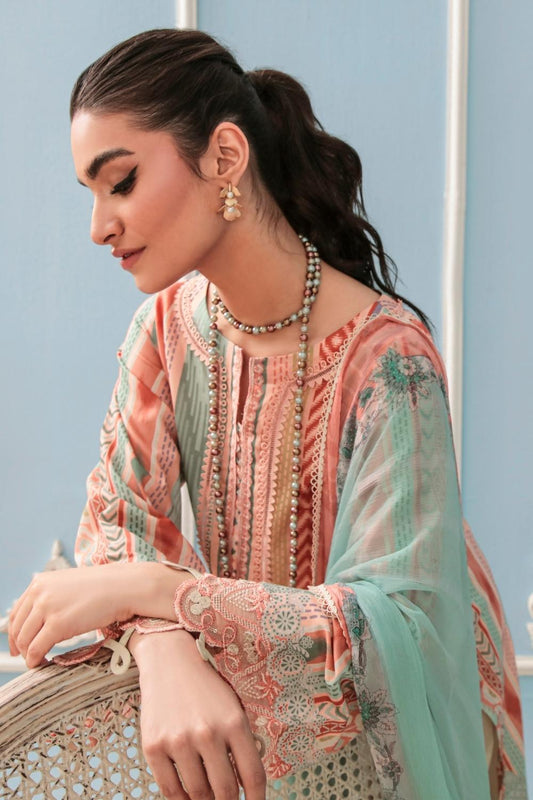 3PC Unstitched Printed + Embroidered Suit