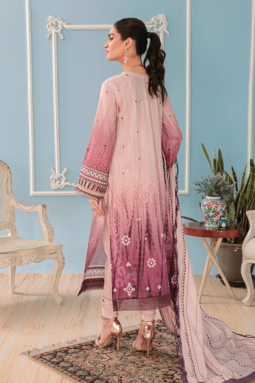 3PC Unstitched Printed + Embroidered Suit