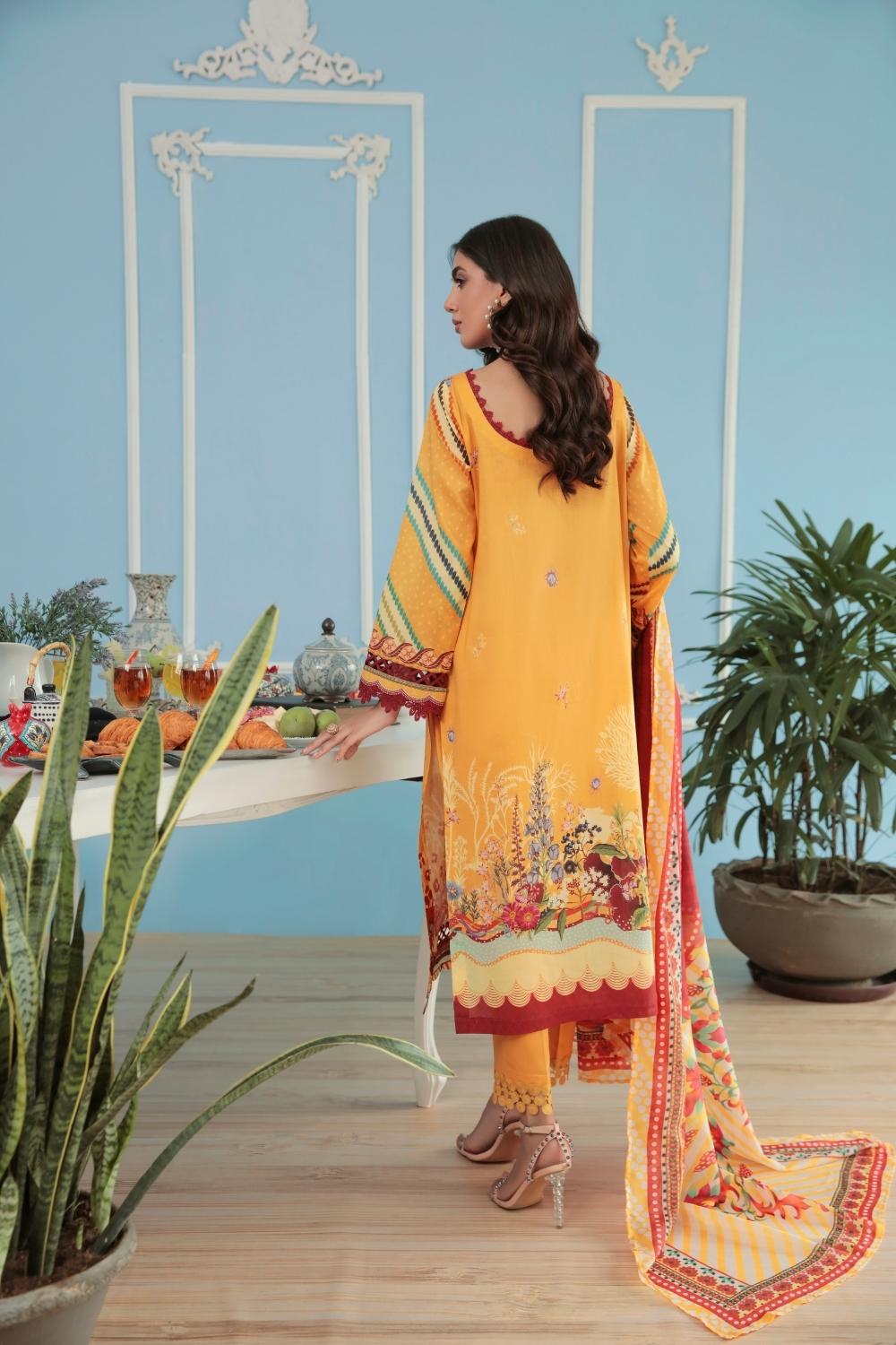 3PC Unstitched Printed + Embroidered Suit