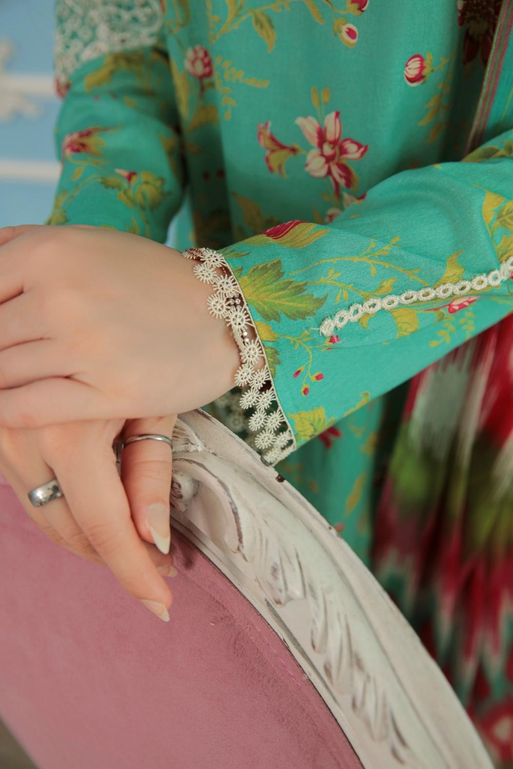 3PC Unstitched Printed + Embroidered Suit